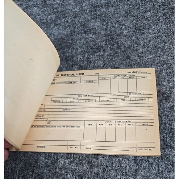 Vintage Railroad Documents Report of Material Used 1953 50s Blank Book Full - Picture 6 of 8